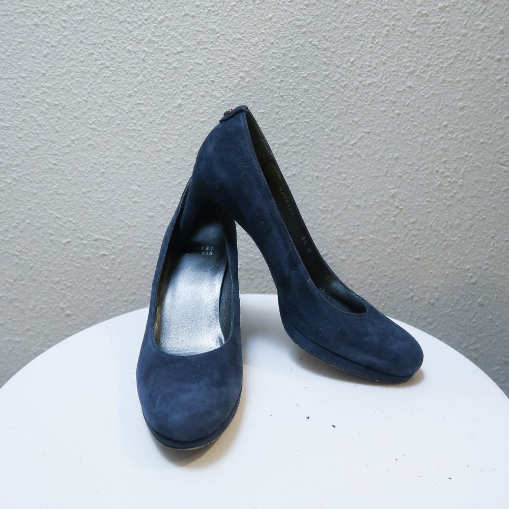 Stuart Weitzman blue suede pumps heels shoes sz. 8.5